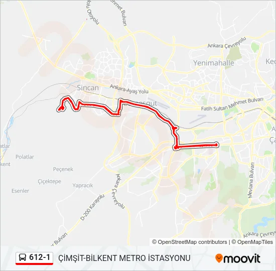 612-1 Bus Line Map