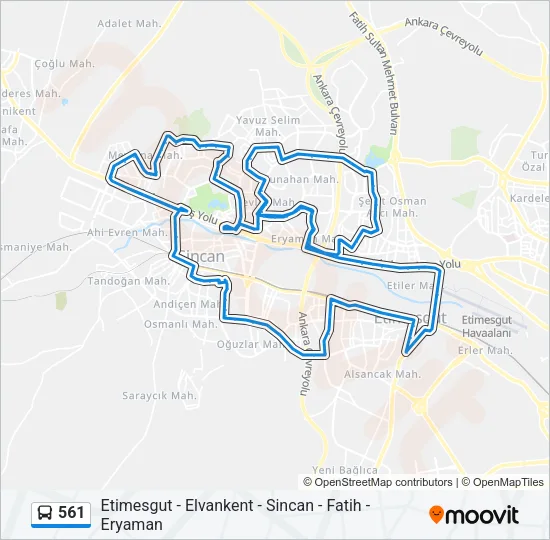 561 Bus Line Map
