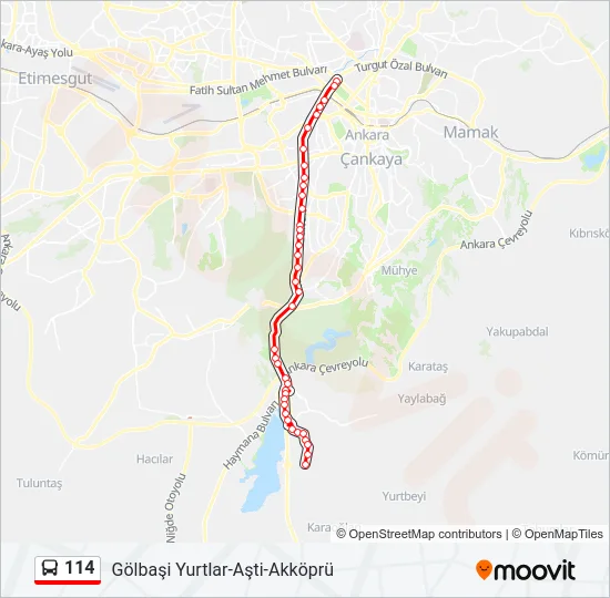 114 Bus Line Map