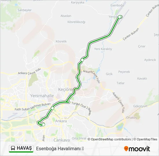 HAVAŞ Bus Line Map