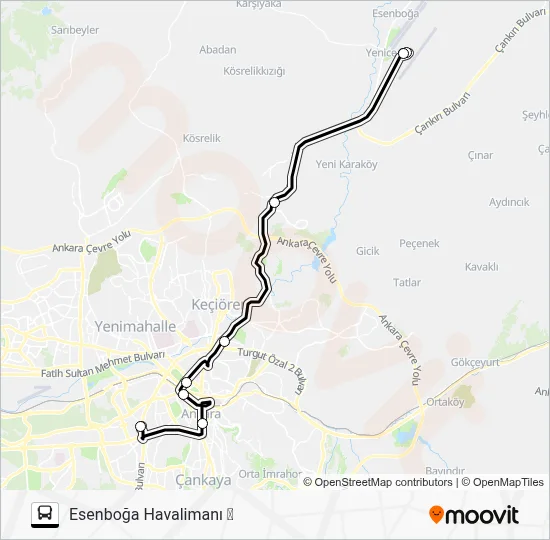 ANKARA AIR Bus Line Map