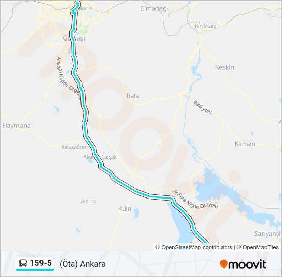 159-5 otobüs Hattı Haritası