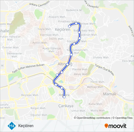 M4 Subway Line Map