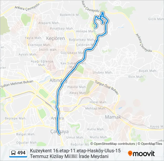 494 Bus Line Map