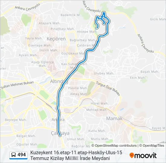 494 Bus Line Map