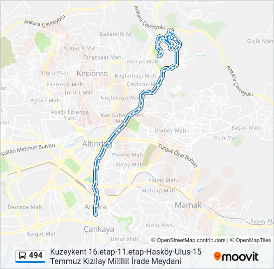 494 Bus Line Map