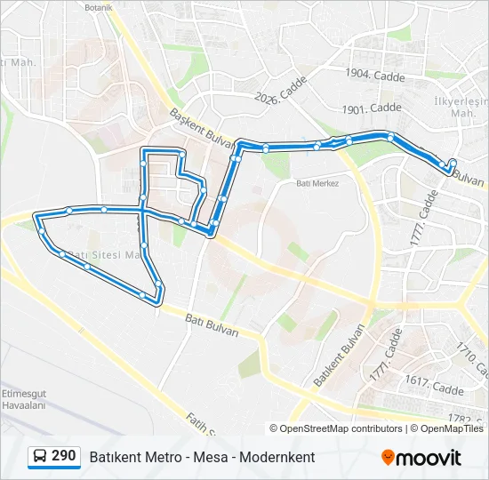 290 Bus Line Map
