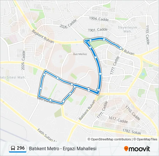 296 Bus Line Map
