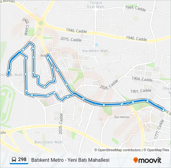 298 Bus Line Map