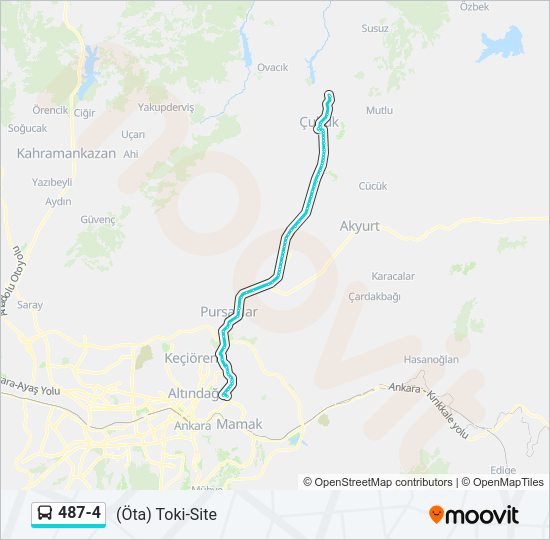 487-4 otobüs Hattı Haritası