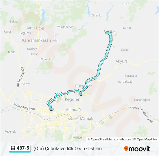 487-5 Bus Line Map
