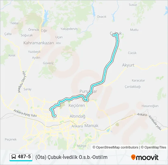 487-5 Bus Line Map