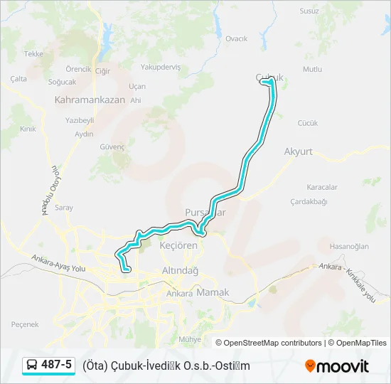 487-5 Bus Line Map