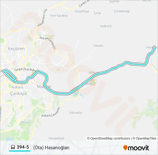 394-5 Bus Line Map
