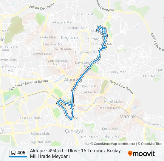 405 Bus Line Map