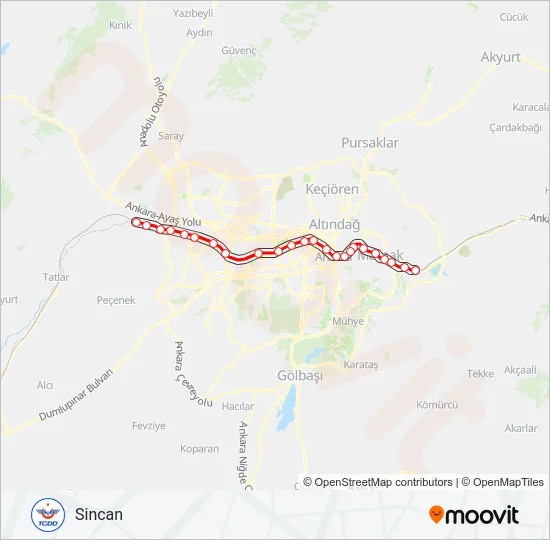 BAŞKENTRAY Train Line Map