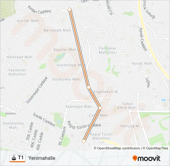 T1 Gondola Line Map