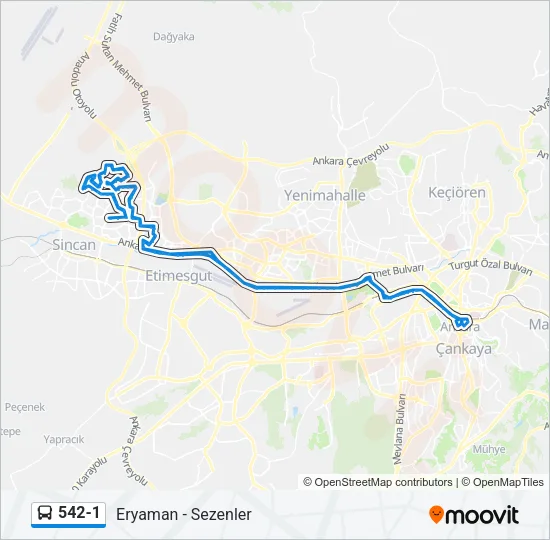 542-1 Bus Line Map