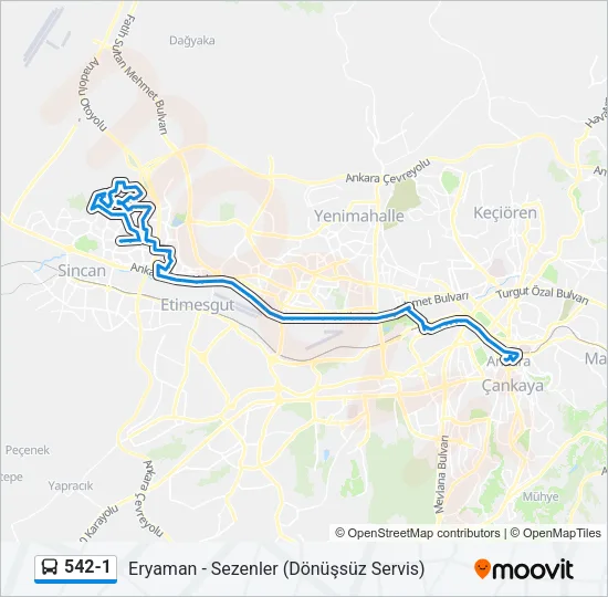 542-1 Bus Line Map