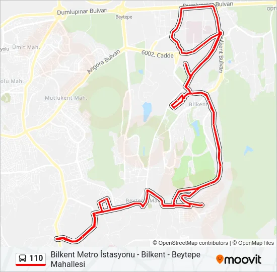 110 Bus Line Map
