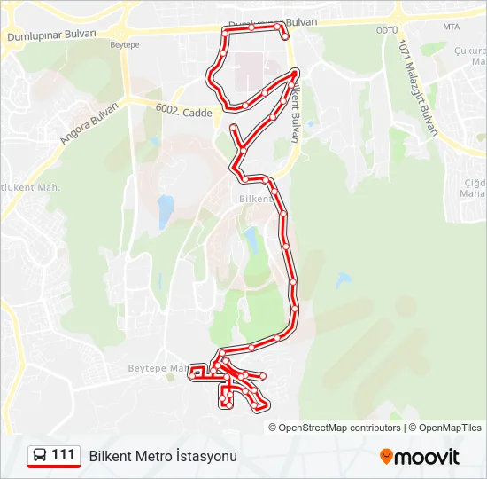 111 Bus Line Map