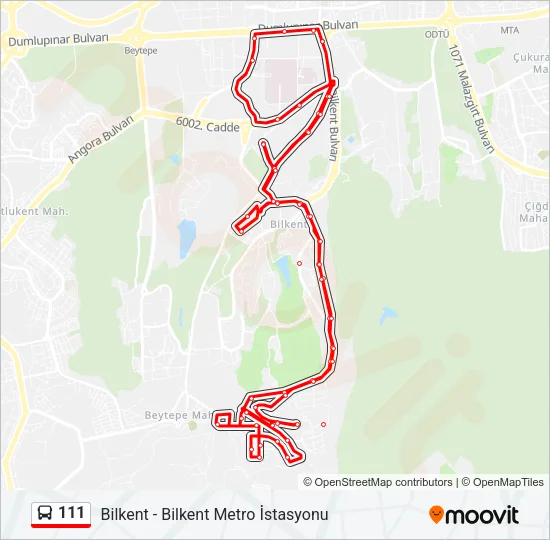 111 Bus Line Map