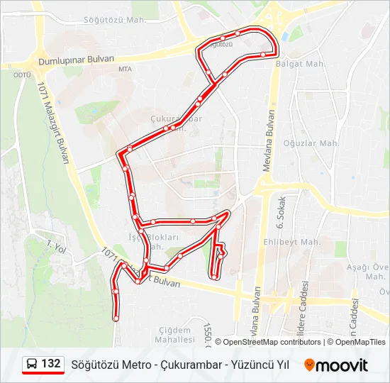 132 Bus Line Map
