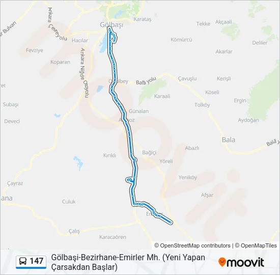 147 Bus Line Map