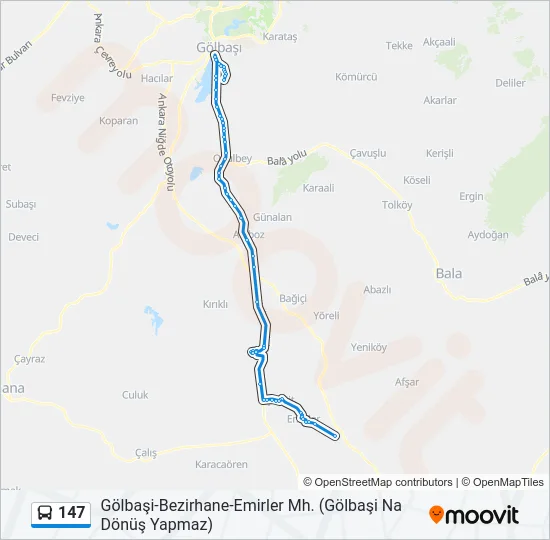 147 Bus Line Map