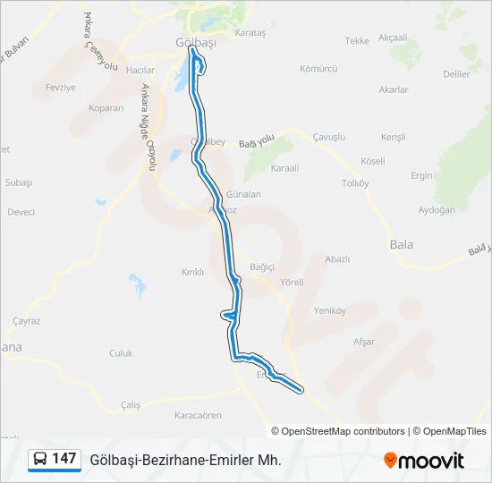147 Bus Line Map