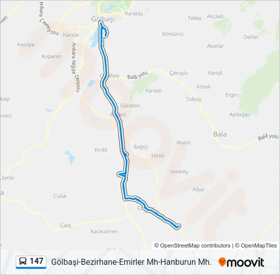 147 Bus Line Map