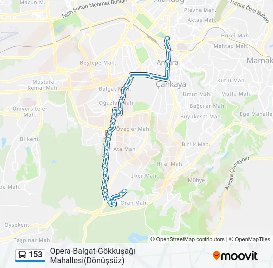 153 Bus Line Map