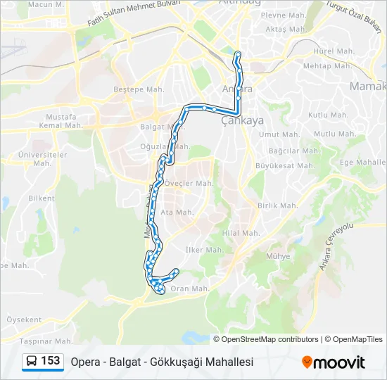 153 Bus Line Map