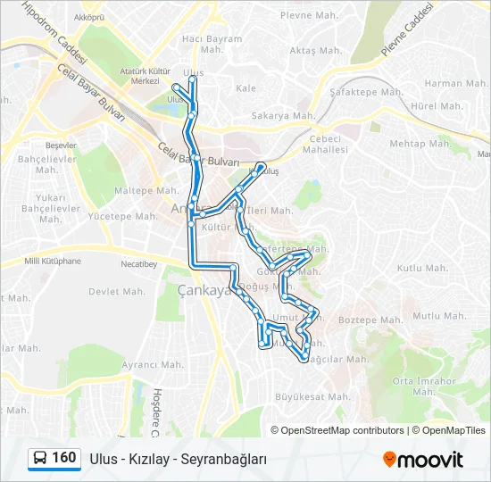 160 Bus Line Map