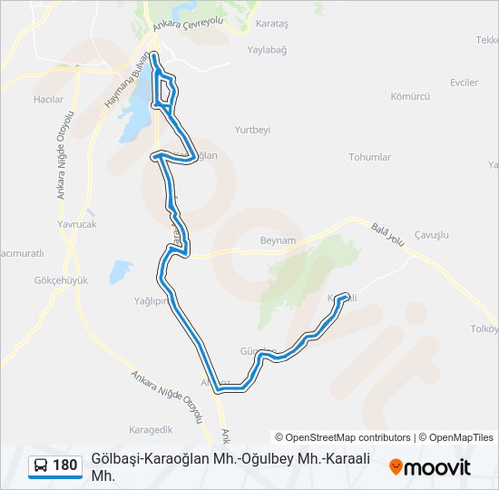 180 Bus Line Map