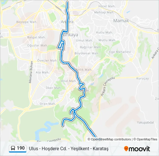 190 Bus Line Map