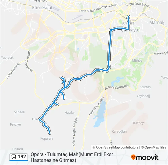 192 Bus Line Map