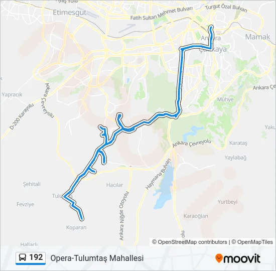 192 Bus Line Map