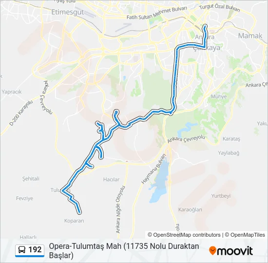 192 Bus Line Map