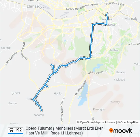 192 Bus Line Map