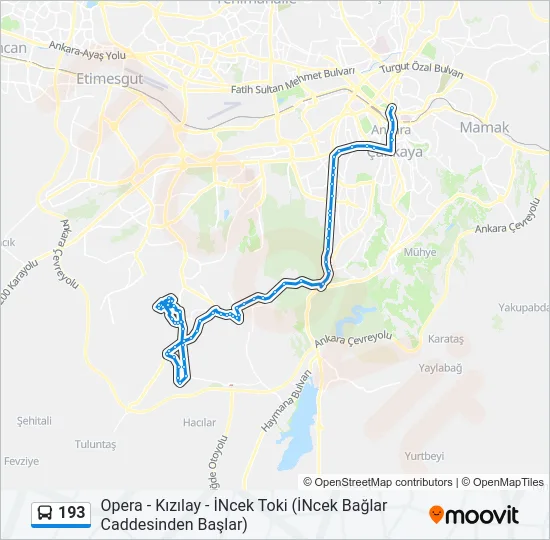 193 Bus Line Map
