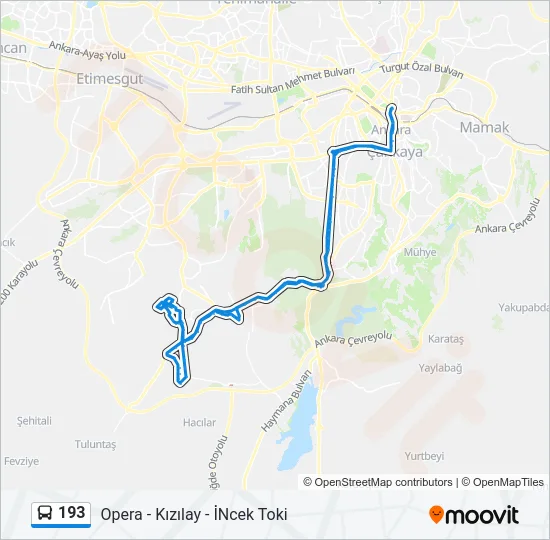 193 Bus Line Map