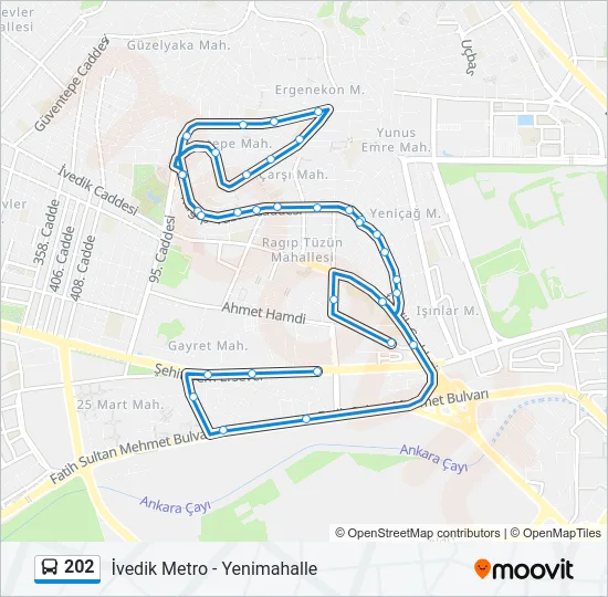202 Bus Line Map