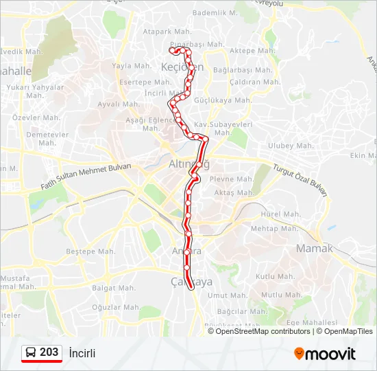 203 Bus Line Map