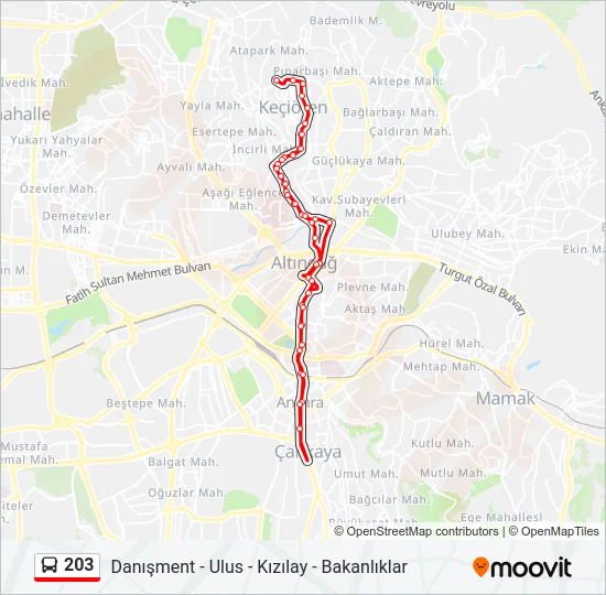 203 Bus Line Map