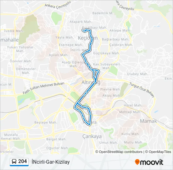 204 Bus Line Map