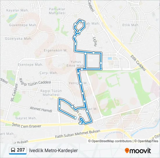 207 Bus Line Map