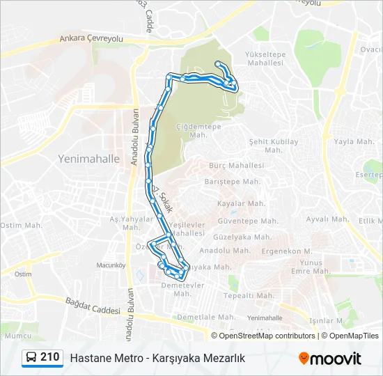 210 Bus Line Map