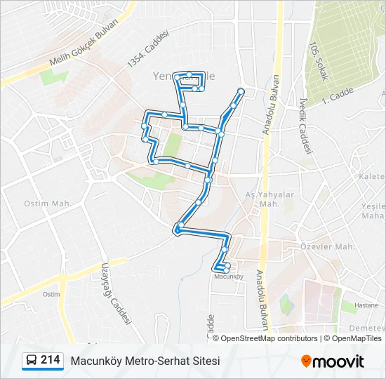 214 Bus Line Map