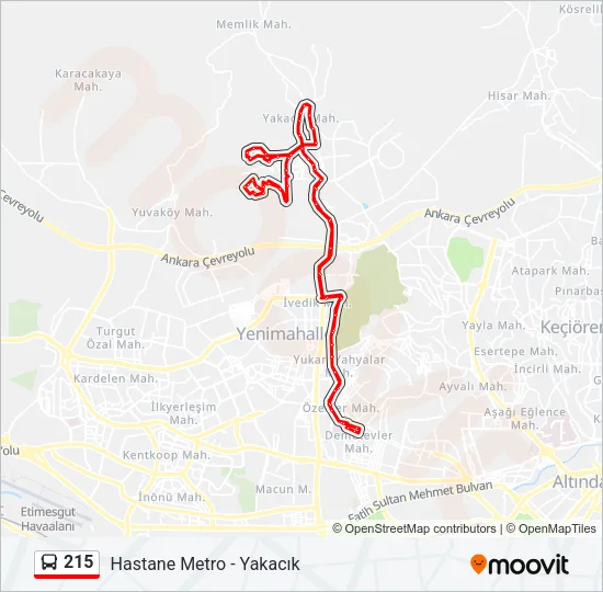 215 Bus Line Map